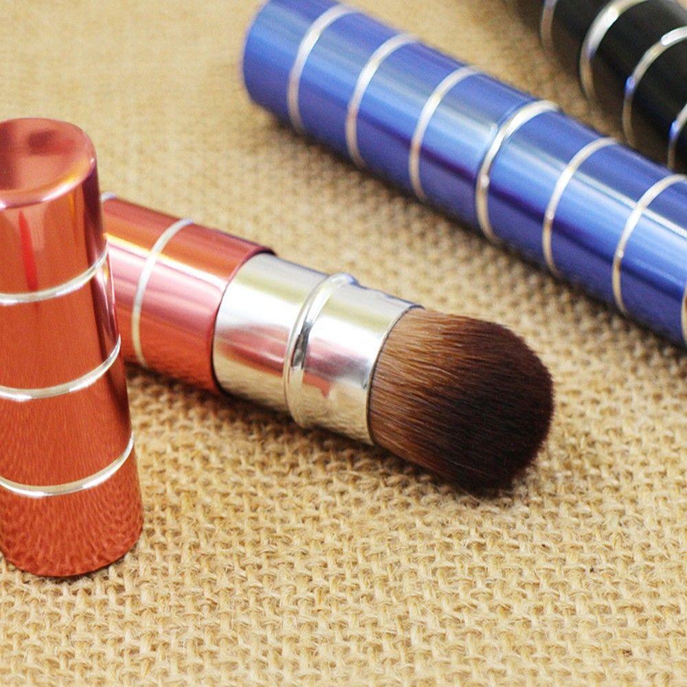 Fashion Metal Professional Facial Portable Blush Brush Makeup Tools Retractable