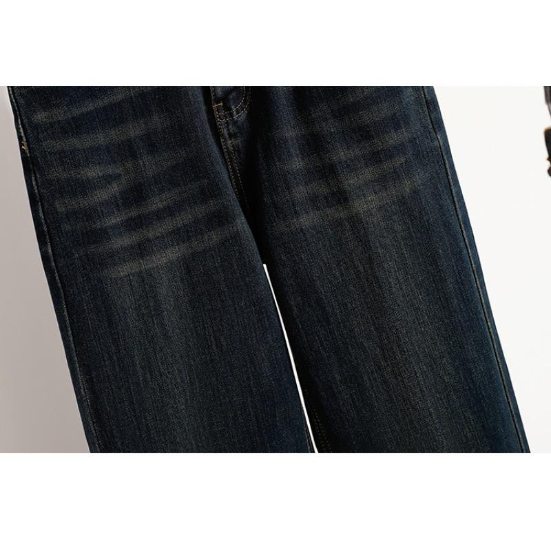 Dimanaf 2025 Большой размер Осень Женские Джинсы Брюки Деним Эластичные Базовые С высокой талией Оверсайз Модные Брюки 5XL