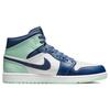 Мужские кроссовки Air Jordan 1 Mid Blue Mint Mystic-Navy Mint-Foam White 554724-413