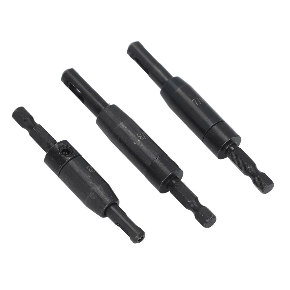 3 PCS Hex Shank Hinge Drill Bit Center Hinge Drill Bit Cabinet and Door Hinge Installation