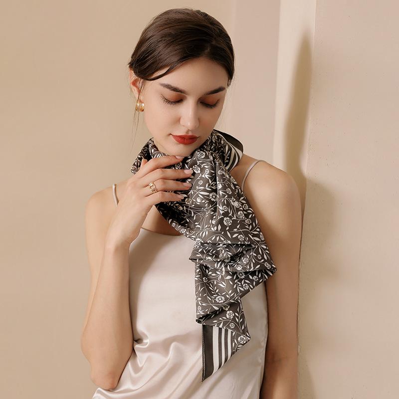 New Women Printing Square Scarf Satin Imitated Silk Hair Tie Fashion Elegance Office Hijab 90cm*90cm