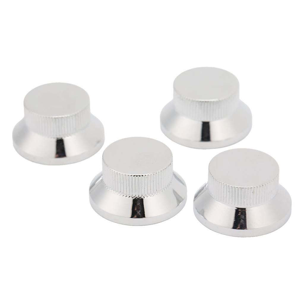 4Pcs Top Hat Knobs Electric Guitar Volume Tone Control Metal for Potentiometer Bass