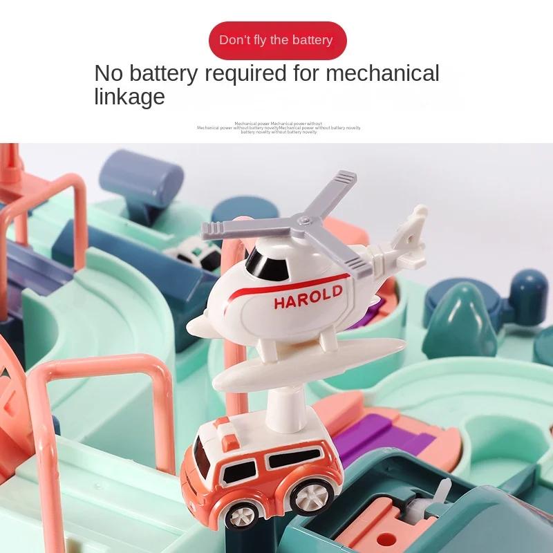 Модель гоночного железнодорожного вагона, развивающие игрушки, детский трек, приключенческая игра, мозг, механический интерактивный поезд, животные, космическая ракета, игрушка