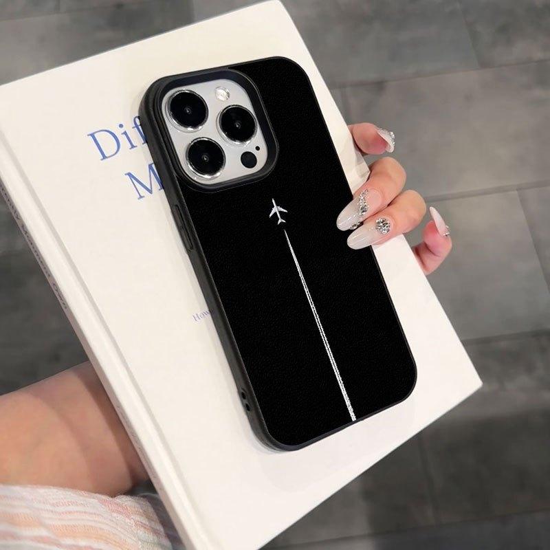 Простой чехол для мобильного телефона с рисунком самолета, подходит для iPhone 17 16 15 14 13 12 11 Pro/ Max /Plus, противоударный
