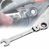 8-19mm Wrench Compact Adjustable Head 180-degree Rotary Professional 72-tooth Ratchet Spanner