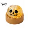 Stretchable Squeeze Toy Halloween Dumpling Stress Relief Toy, Cartoon Steamed Bun with Steamer, Sensory Ball Fidget Party Favors Anxiety Gadget