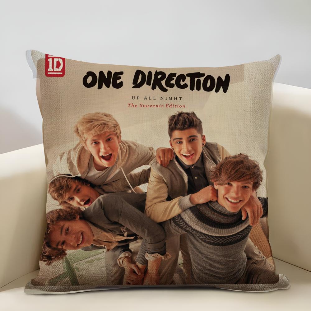 One D-D-Direction Album Cushion Household Decoration Linen Sofa Cushion Cover: Skin-Friendly & Breathable with Invisible Zipper