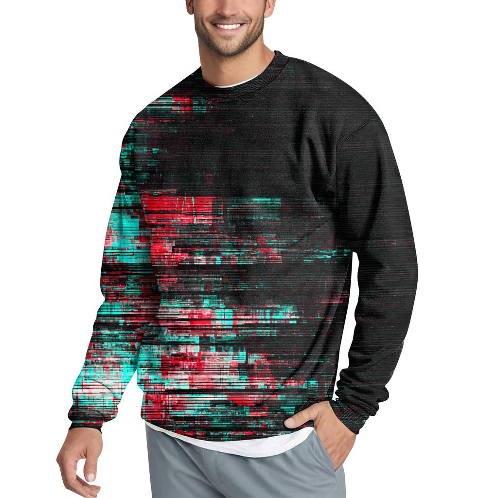 Мужской повседневный модный свитшот с принтом и круглым вырезом