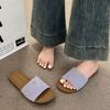 Нежные шлепанцы на толстой подошве для женской летней уличной обуви 2025 лето новые нежные шлепанцы на одно слово приморские сандалии