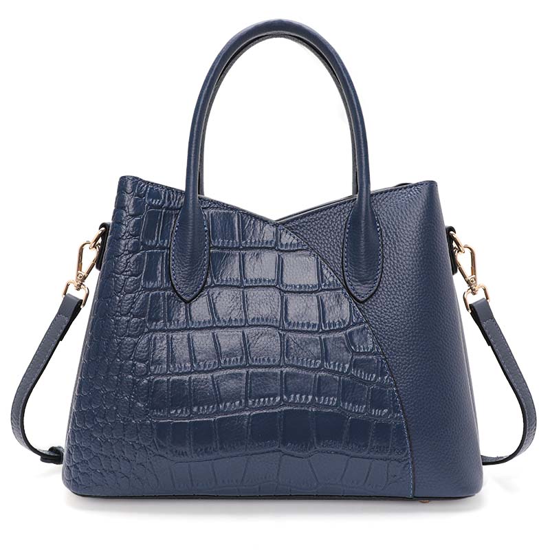 New Crocodile Pattern Large Capacity Women's Handbag with High Quality Spliced Cowhide Commuter Bag