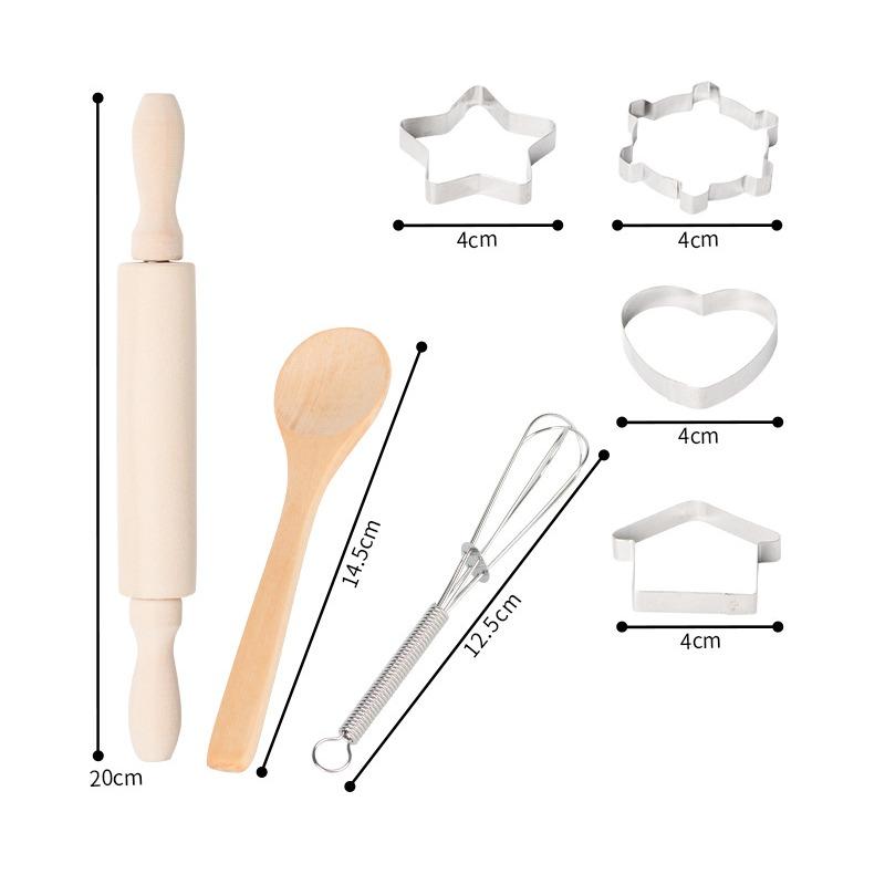 Кулинарный набор, детский милый набор для выпечки, набор кухонных игрушек, аксессуары, фартук со шляпой шеф-повара, перчатки для духовки, держатель для кастрюли, формочка для печенья в качестве детского кухонного подарка