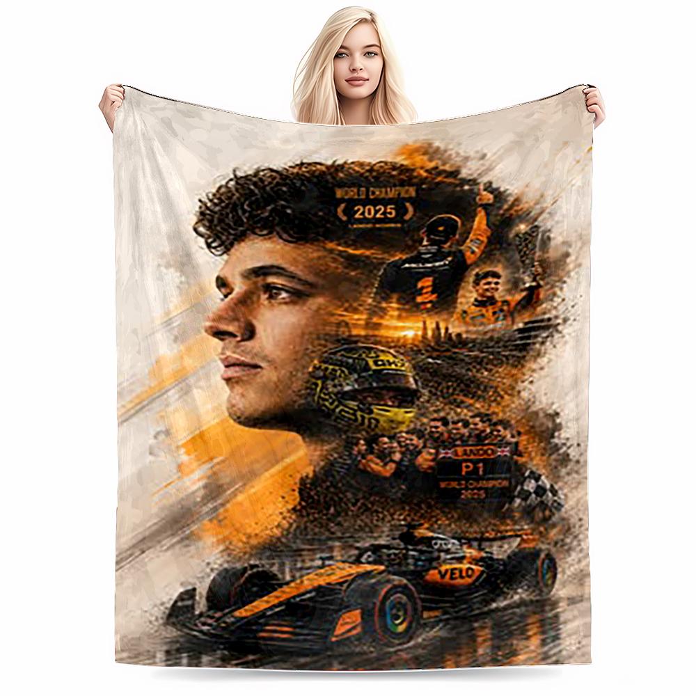 Racing Champion Theme with Car and Helmet.Flannel blanket for bedroom, living room, sofa, and nap