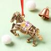 Horse Christmas Tree Ornament Rhinestones Decor Lucky Zodiac Animal Theme Festive Holiday Decoration