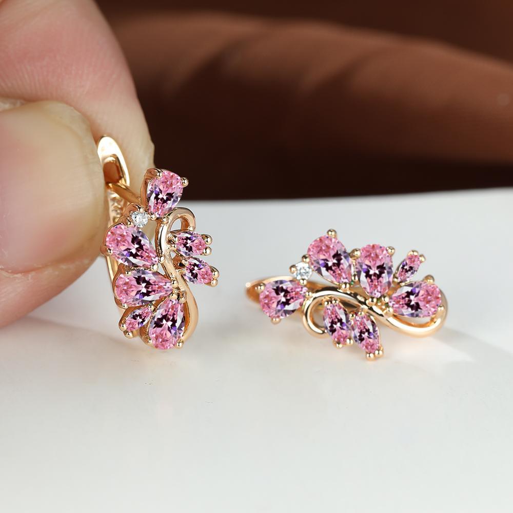1 пара серьги-клипсы в форме капли с радужным камнем в стиле хип-хоп, цветочные украшения, серьги с цветами, эффектные милые серьги золотого цвета, женский подарок