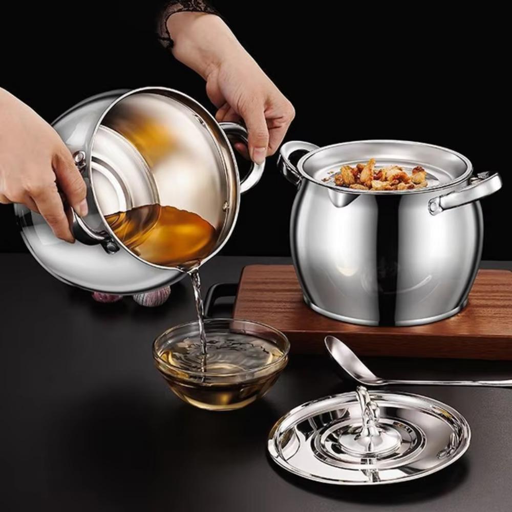 Бинауральная кастрюля для масла с ручкой 1,5/4 л, банка для хранения смальца, кувшин для смальца, ресторан