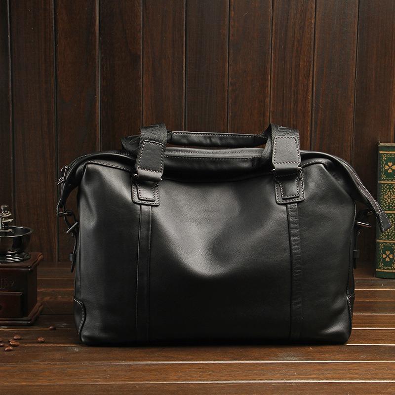 Мужская модная сумка с горизонтальным компьютерным верхним слоем из воловьей кожи, деловой портфель большой емкости