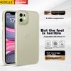 Матовый полупрозрачный чехол для iPhone 11, имитирующий кожу, противоударный, защищающий от отпечатков пальцев, с защитой всей камеры, с мягким краем, цвет Титановый серый