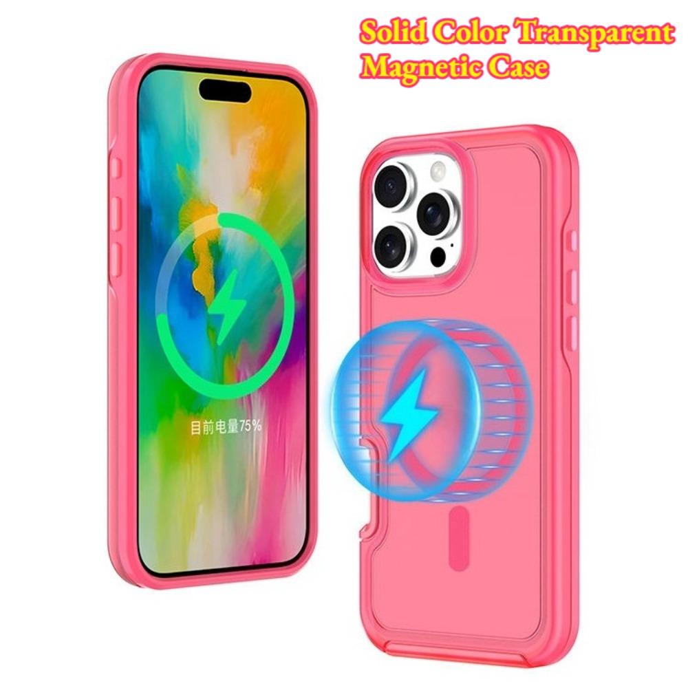Модный Бронированный Магнитный Зарядный Защитный Чехол Для IPhone 17 Pro Max Air 16 15 14 Plus 13 12 Матовый Прозрачный Противоударный Чехол Для Телефона