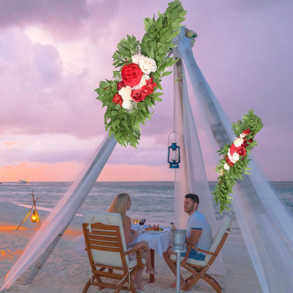 Свадебная арка цветы красная шелковая ткань яркий цвет широко используемый искусственный цветок гирлянда