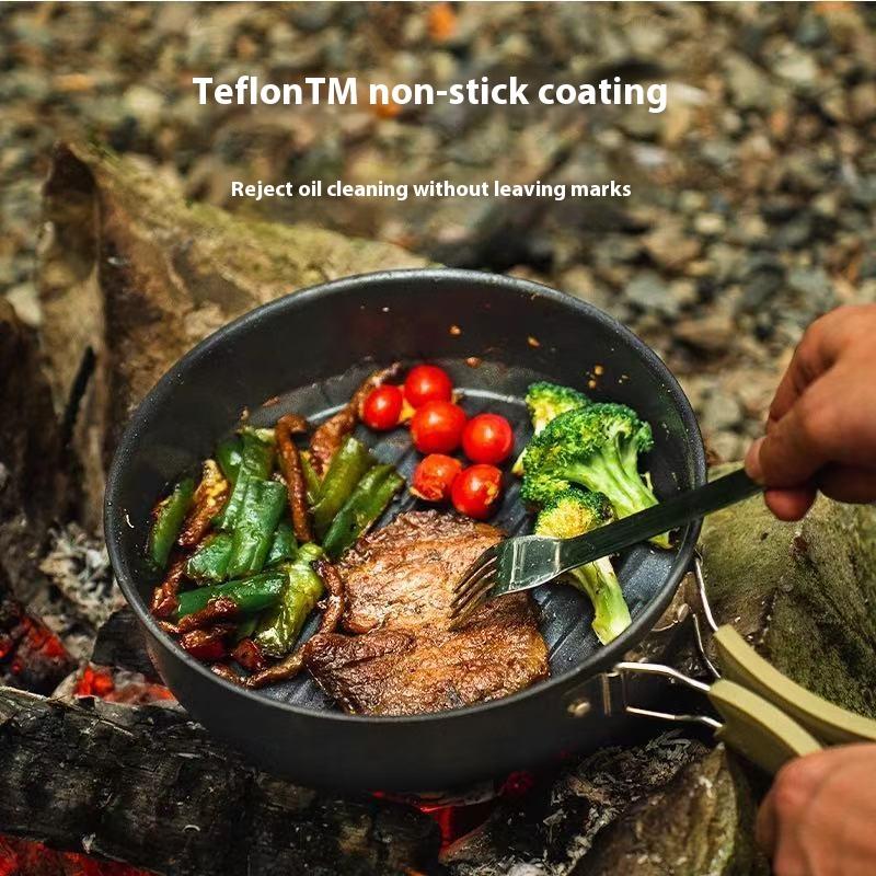 ALOCS Набор из четырех ветрозащитных кухонных принадлежностей для кемпинга на открытом воздухе, четырехслойное твердое анодирование, подходит для кемпинга/автодома/выживания