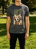 Surprised Orange Tabby Cat With Number 67 Graphic Unisexs Crew Neck Short Sleeve Tee Casual Street Soft Daily Basic Wear Top