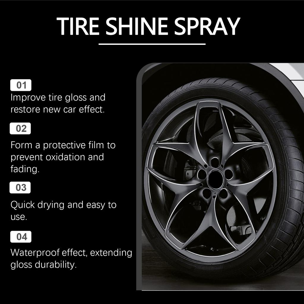 RAYHONG Tire Shine Spray Wheel Tire Shine Care Cleaning Polishing Coating Liquid Coating Agent