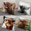 Наволочка для подушки Хайлендский скот Модная квадратная наволочка Спальня Диван Комната Внутреннее убранство Досуг Чехол для подушки 40x40