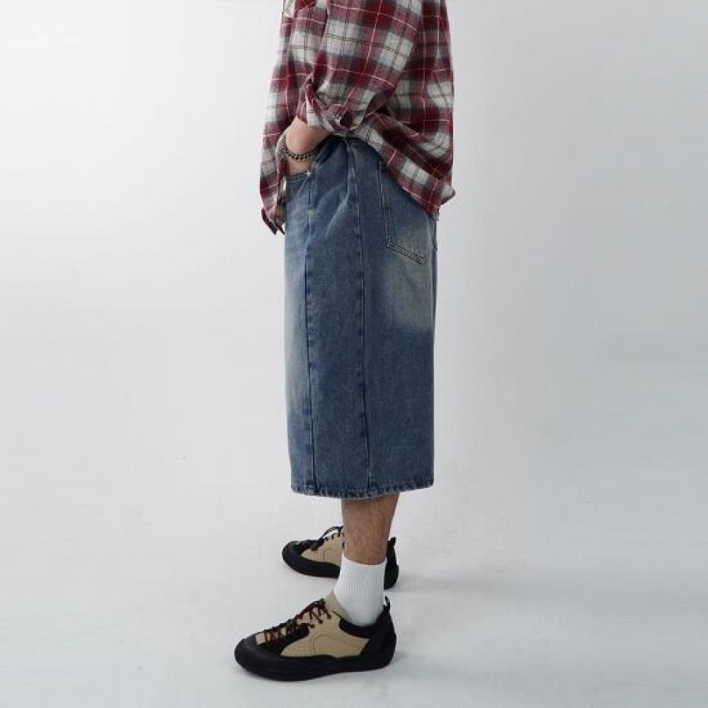 Onl Men Pin Tuck 7 8 Denim Bermuda Pants
