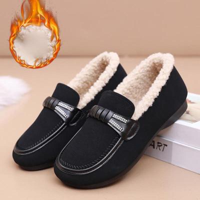 Зимние женские лоферы с флисовой подкладкой. Удобная уличная противоскользящая обувь. Женские теплые туфли из искусственной кожи на меховой подкладке. Туфли на плоской платформе.