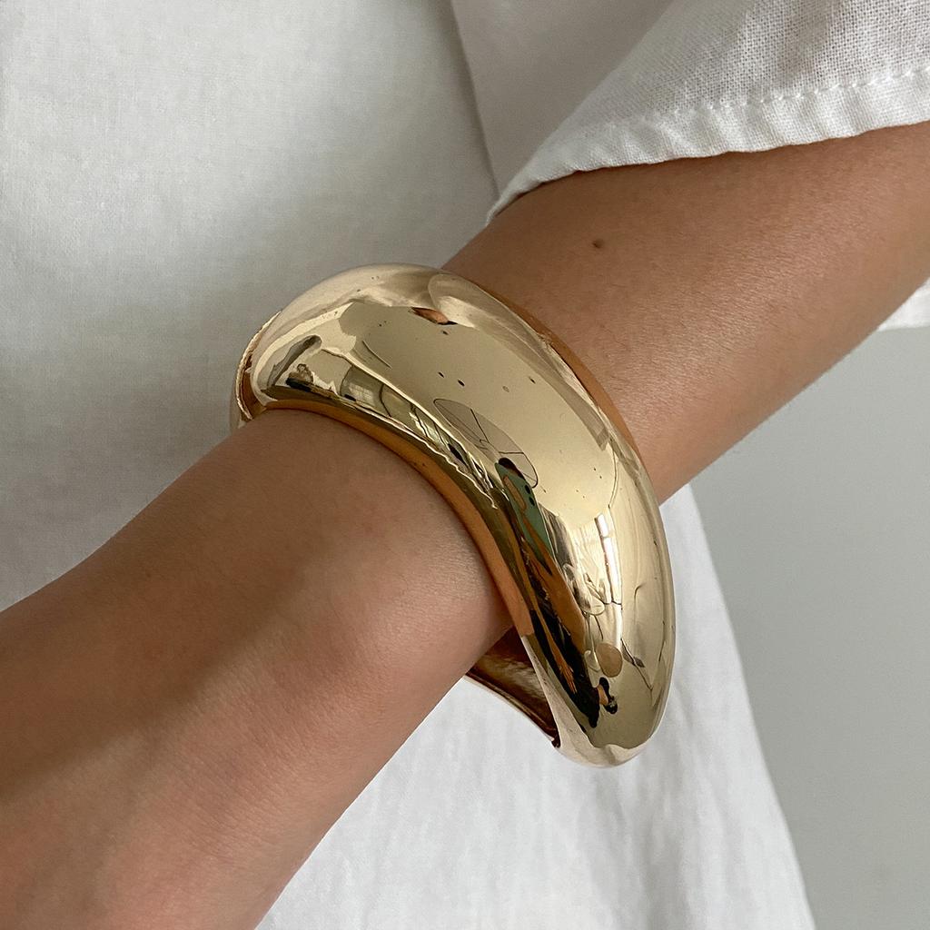 Ingemark 3 Styles Boho Resin Thick Chunky Bangles for Women New Trend Punk Stacking Up Arm Bracelets Couple Daily Party Jewelry