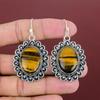 Серьги из тигрового глаза, 925 пробы, серьги ручной работы, ювелирные изделия из натуральных драгоценных камней, дизайнерские серьги, подарок жене, ювелирные изделия из камня по рождению