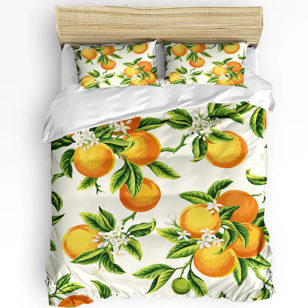 Summer Fruit Strawberry Leaf Repeat 3pcs Bedding Set For Bedroom Double Bed Home Textile Duvet Cover Quilt Cover Pillowcase