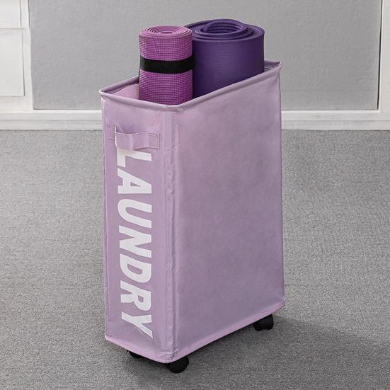 Корзина для белья с колесами Легкое перемещение Большая вместимость Складная конструкция Водонепроницаемая корзина для белья