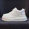Кожаные маленькие белые туфли на пенопластовой подошве женские 2025 весна новые туфли на платформе спортивные доски женские повседневные одинарные туфли сетчатые женские туфли