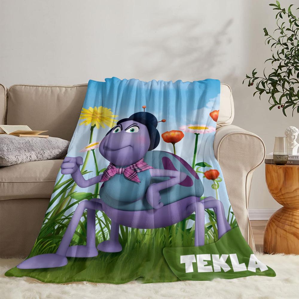 GUOYU Blanket MMaya The Bee With Flowers Throw Soft Flannel Throw Summer Blanket Lightweight Cozy Nap Blanket for Sofa Bed Travel