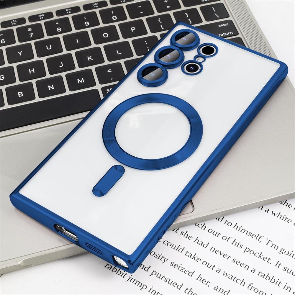 Прозрачный чехол с покрытием для Samsung Galaxy S24 S23 S22 S21 S20 FE Ultra Plus Note 20 Ultra MagSafe, чехол для беспроводной зарядки