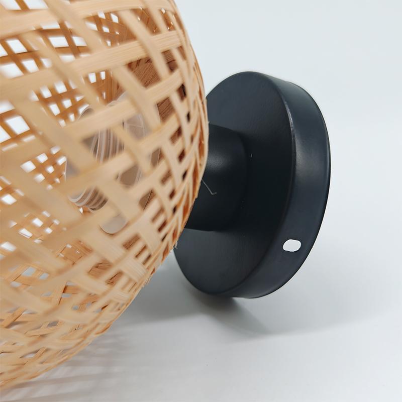 Ретро светодиодный бамбуковый плетеный потолочный светильник для коридора, гостиной, потолочный светильник E27, плетеные лампы, декоративные светильники