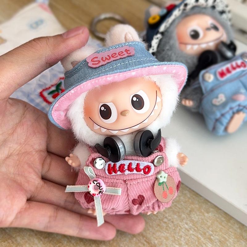 Для Mini Labubu 4.0 Булавка Для серии 'Любовь' Одежда Ковбойская Любовь Ремень Брюки Кукла Одежда Наряд Аксессуары Labubu Крутая Веревка