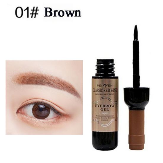 Гель-усилитель для бровей Wine Bottle Peel Off Eyebrow Penhancer, стойкий, не размазывающийся, окрашивающий крем для бровей