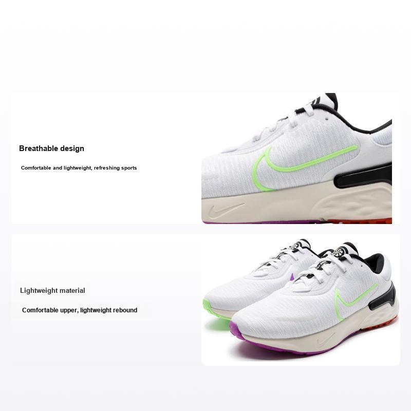 Nike Renew Run 4 Se Фитнес Нескользящие Низкие Кроссовки для Бега Мужские кроссовки Белый Зеленый Черный FJ1048-100