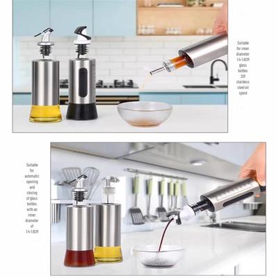 Серебристый носик для масляной бутылки из боросиликатного стекла