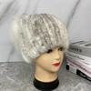 Полосатая зимняя шапка из натурального меха, вязаная норковая лисья меховая шапка со стразами, стильные теплые уличные шапочки для девочек, женские шапки из натурального меха
