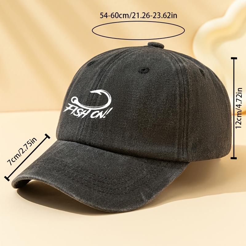 Unisex Fashionable FISH ON! Printed Baseball Cap Retro Washed Outdoor Trucker Hat