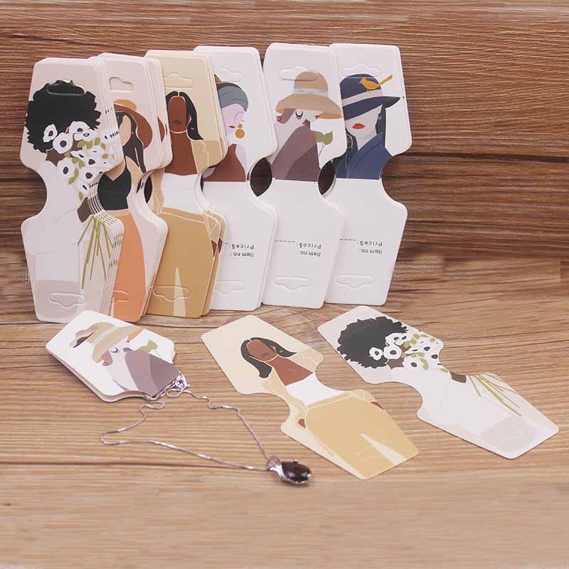 Новое поступление 50 шт. 4,5x12,0 см цветные бумажные карточки для печати ювелирных изделий ожерелье браслет бирка для показа ювелирных изделий этикетка бирка