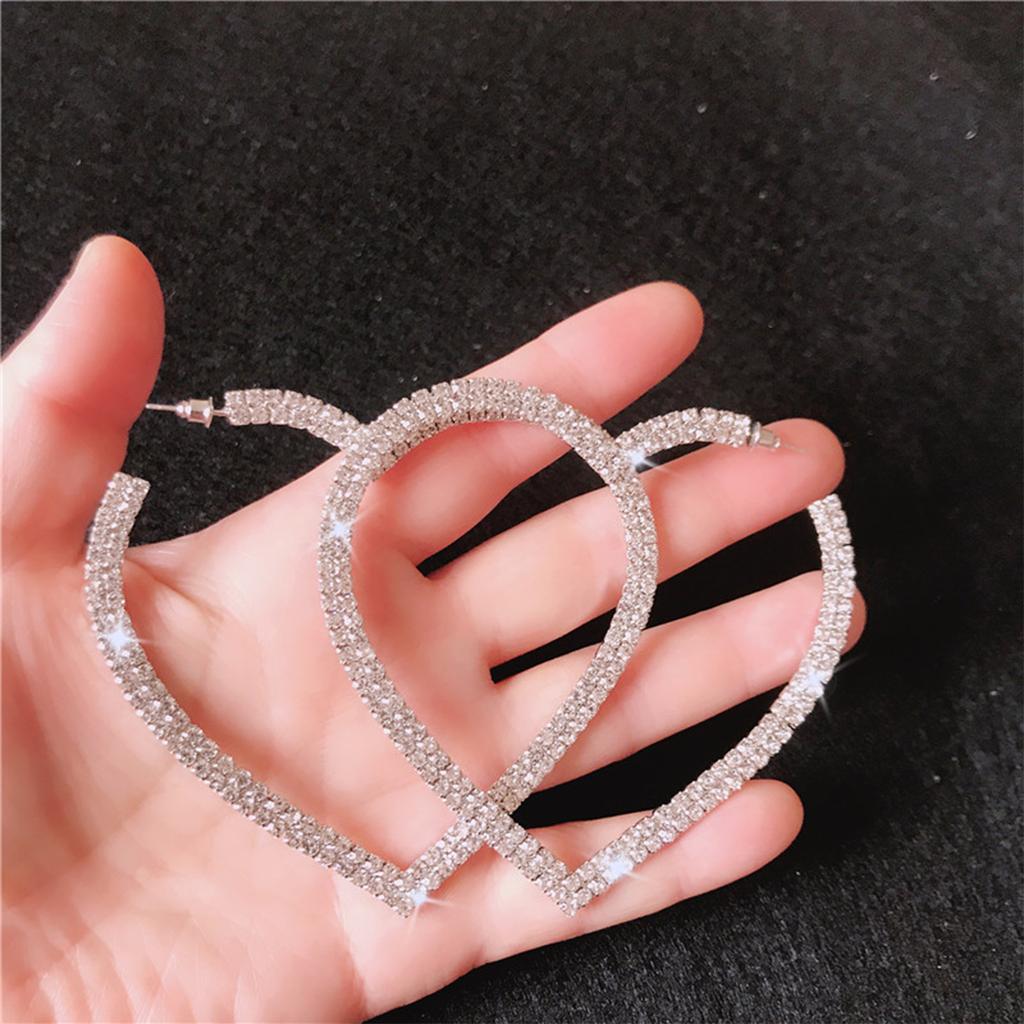 Fashion Jewelry Wedding Drop Dangle Gift Big Heart Hoop Earrings Party