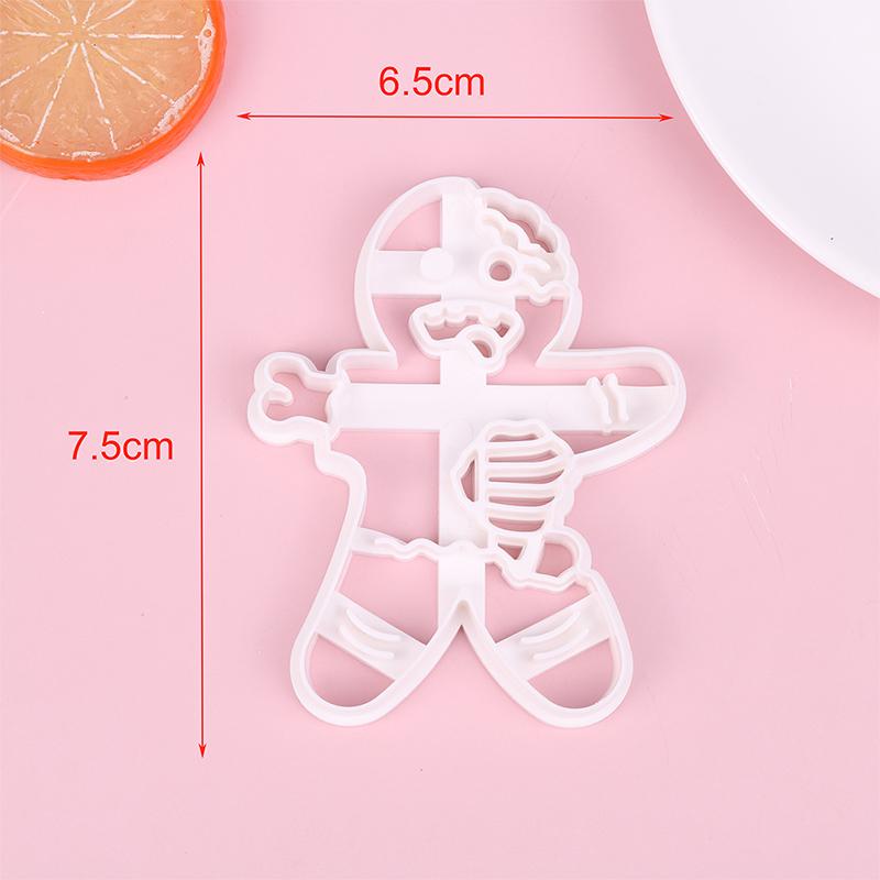 1 шт. Рождественские формочки для печенья в виде пряничного человечка, пластиковые мультяшные, с пресс-формой для печенья, шоколада, инструменты для украшения торта