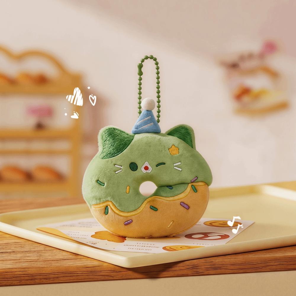 Little Cat Donut Cat Plush Keychain Soft Plush Decorative Charm Plush Doll Keychain  Bestie Gift