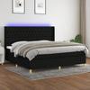 VidaXL Slat Bed Base with Mattress and LED, Upholstered Bed with Headboard, Double Bed, Adult Bedroom Bed, 3139143