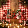 Festive Wall Sign for Christmas PEACE Letter Decor Wood Hanging Holiday Decor Home Party Decoration Rustic Art Living Room Letters