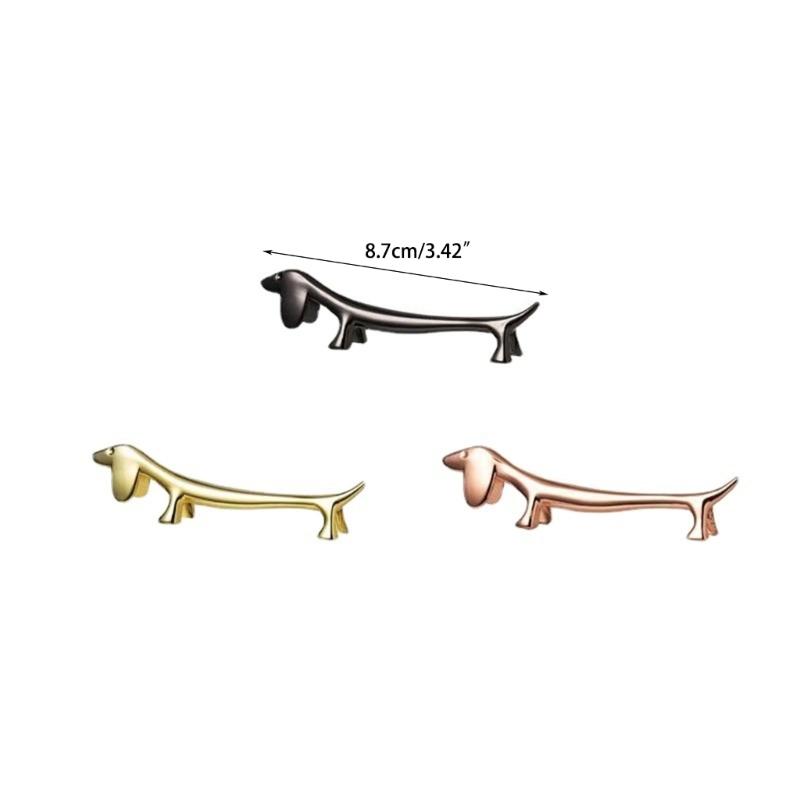 Convenient Zinc Alloy Sausage Dog Chopstick Stands Handy Dachshund Chopstick Stand Holder Durable Kitchen Accessories